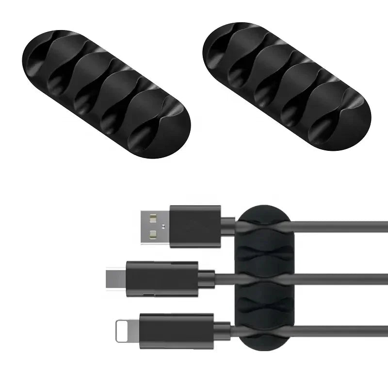 Silicone USB Cable Management Clips - Self-Adhesive Organizer for Mouse, Keyboard, Headset, and iPhone Cords