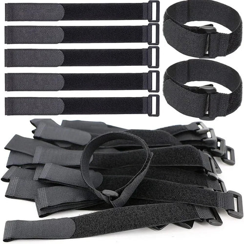 Adjustable Reusable Hook and Loop Cinch Straps for Efficient Cable Management - Available in Packs of 5 or 10