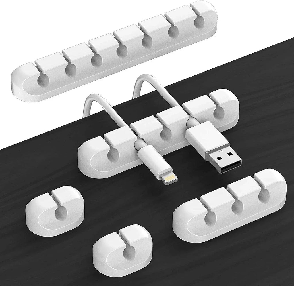 Silicone USB Cable Management Clips - Self-Adhesive Organizer for Mouse, Keyboard, Headset, and iPhone Cords