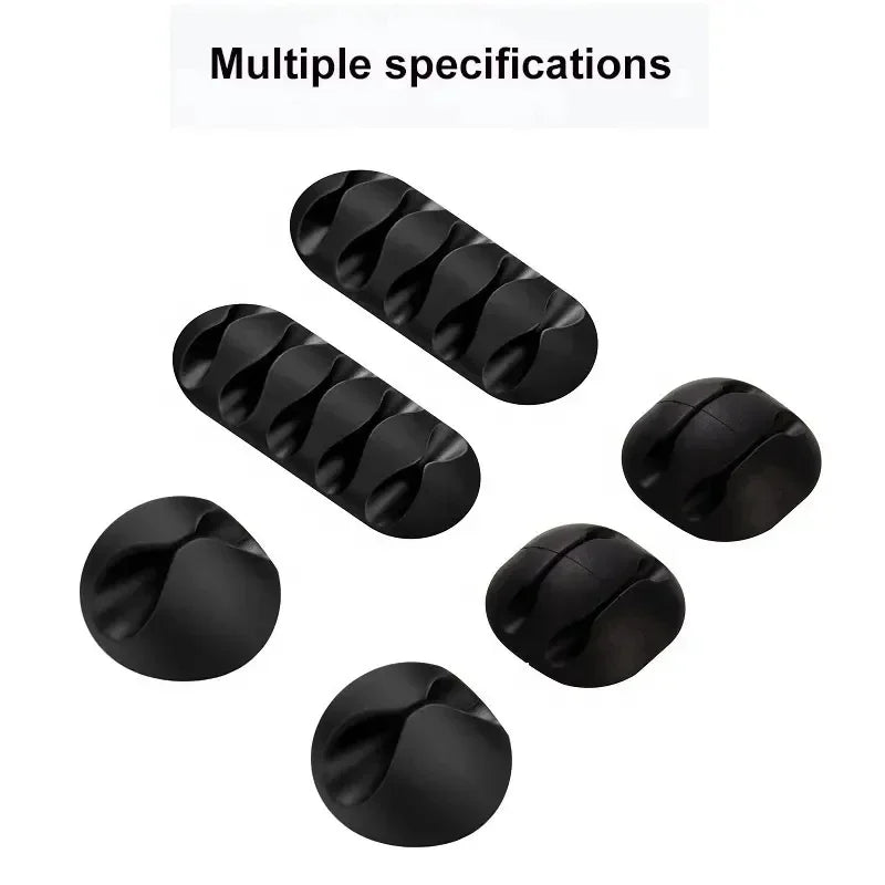 Silicone USB Cable Management Clips - Self-Adhesive Organizer for Mouse, Keyboard, Headset, and iPhone Cords