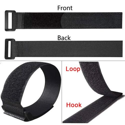 Adjustable Reusable Hook and Loop Cinch Straps for Efficient Cable Management - Available in Packs of 5 or 10