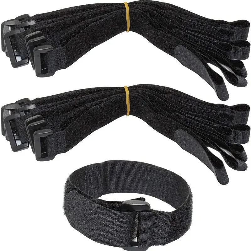 Adjustable Reusable Hook and Loop Cinch Straps for Efficient Cable Management - Available in Packs of 5 or 10