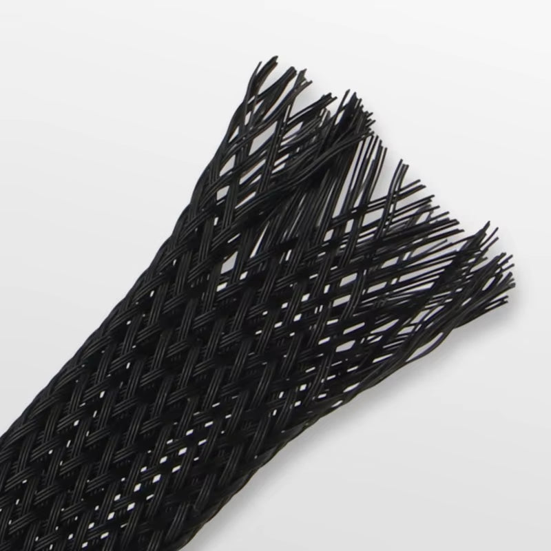3M 9.85ft Expandable Braided Sleeving - Flexible Wire Mesh Sleeve in Black for Protection of TV, Audio, and PC Cords from Pet Chewing